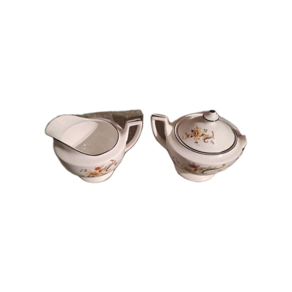 Cleveland China Sugar And Creamer Bowls Floral Pattern